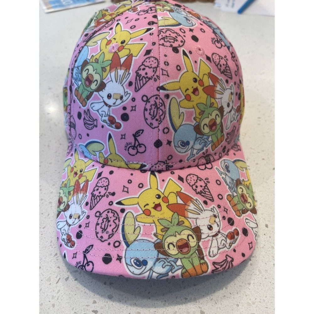 Pokémon Baseball Cap Anime‎ Unisex One Size Adjustable Hat Pinks and Yellow